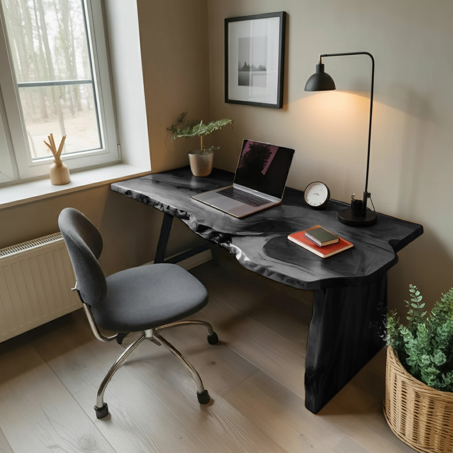 Rustic Office Desk With Live Edge Design For Home Workspace Lynnsnail
