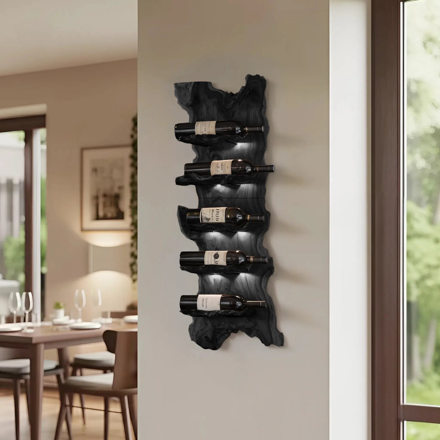Modern Wooden Live Edge Wine Holder For Entryway Furniture Lynnsnail