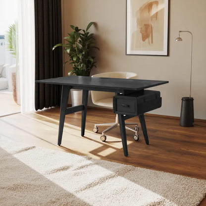 Mid-Century Desk With Drawer For Home Office Space Lynnsnail