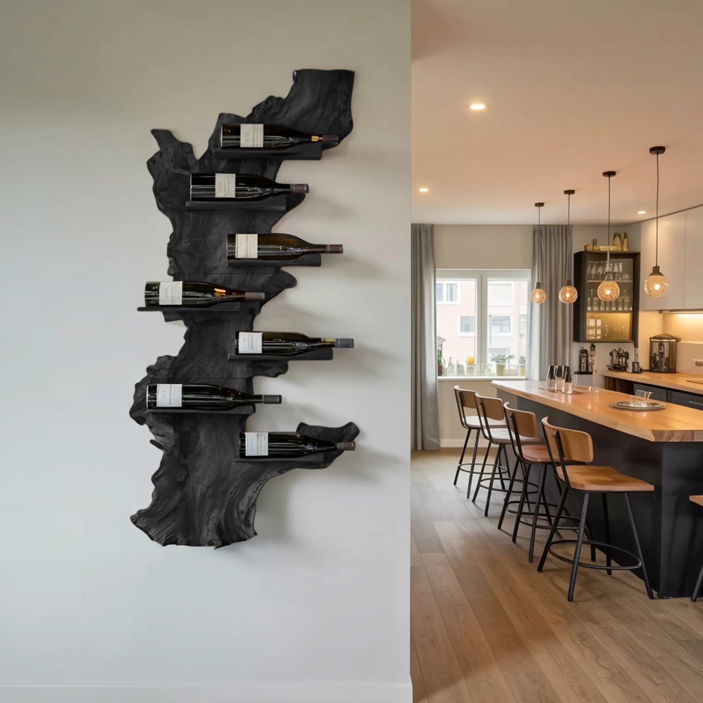 Modern Live Edge Wine Holder For Living Room Furniture Decor Lynnsnail