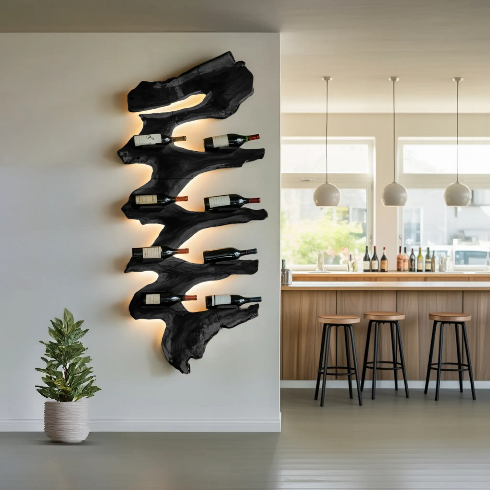 Modern Solid Wood Wine Rack For Living Room Furniture Design Lynnsnail