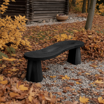 Organic Curved Wood Bench For Garden Or Entryway Lynnsnail