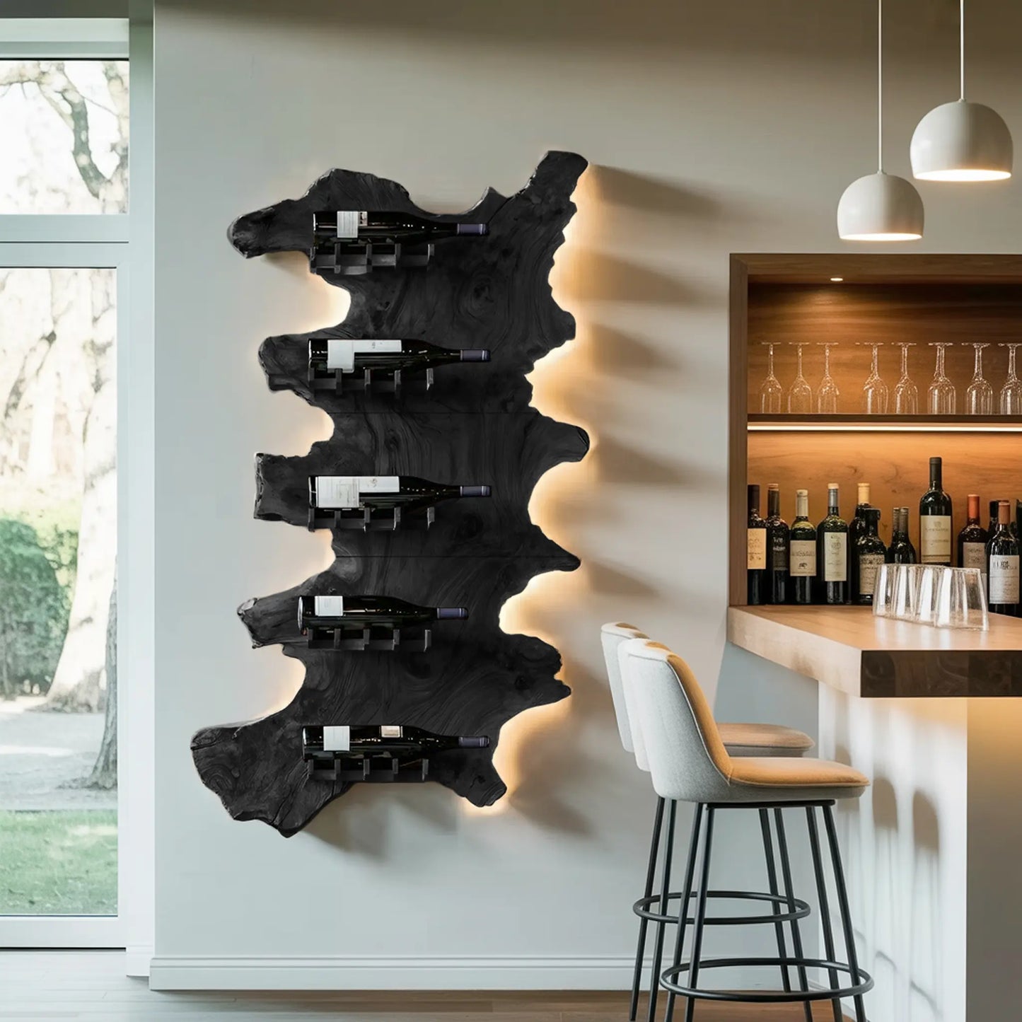 Mid Century Wooden Wine Rack For Bar Decor And Wine Storage Lynnsnail
