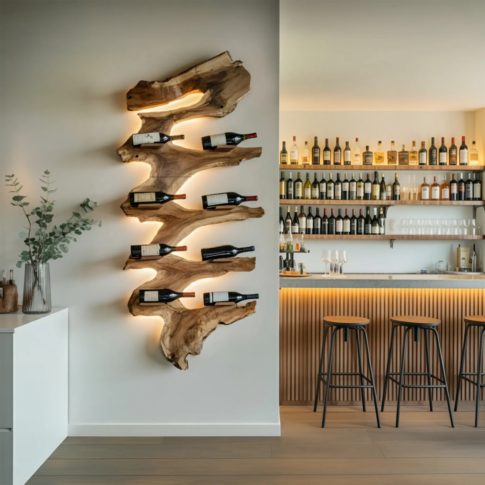 Modern Solid Wood Wine Rack For Living Room Furniture Design Lynnsnail
