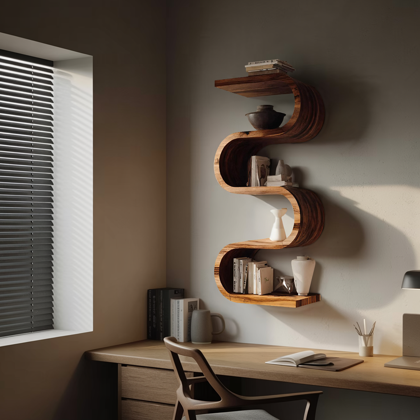 Handcrafted Vertical Wall Bookshelf For Living Or Bedroom Lynnsnail