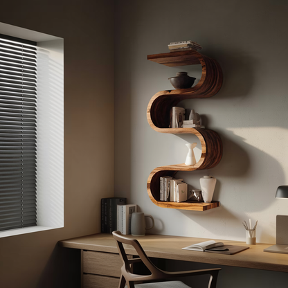 Handcrafted Vertical Wall Bookshelf For Living Or Bedroom Lynnsnail
