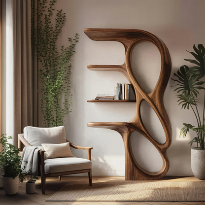 Contemporary Art Bookshelf For Living Room Decor Lynnsnail