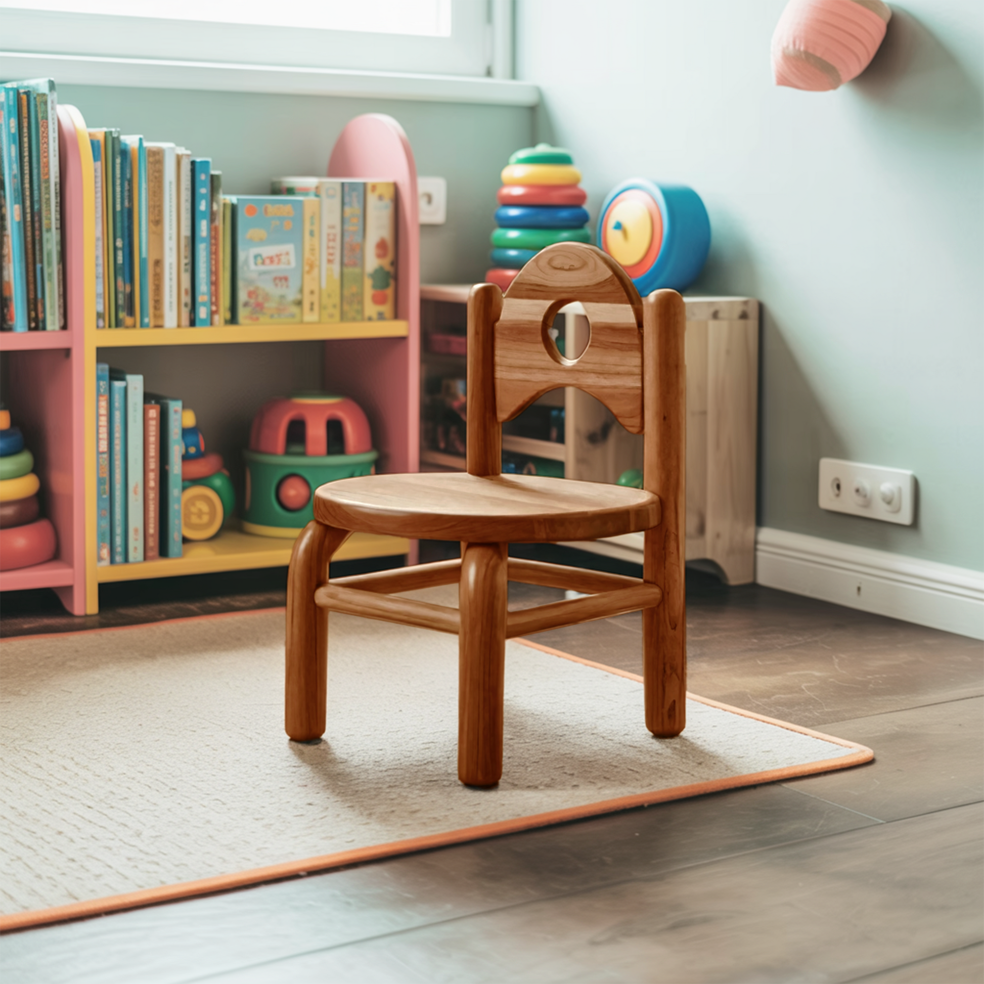 Montessori Toddler Chair With Round Backrest For Playroom Preschool And Nursery Lynnsnail