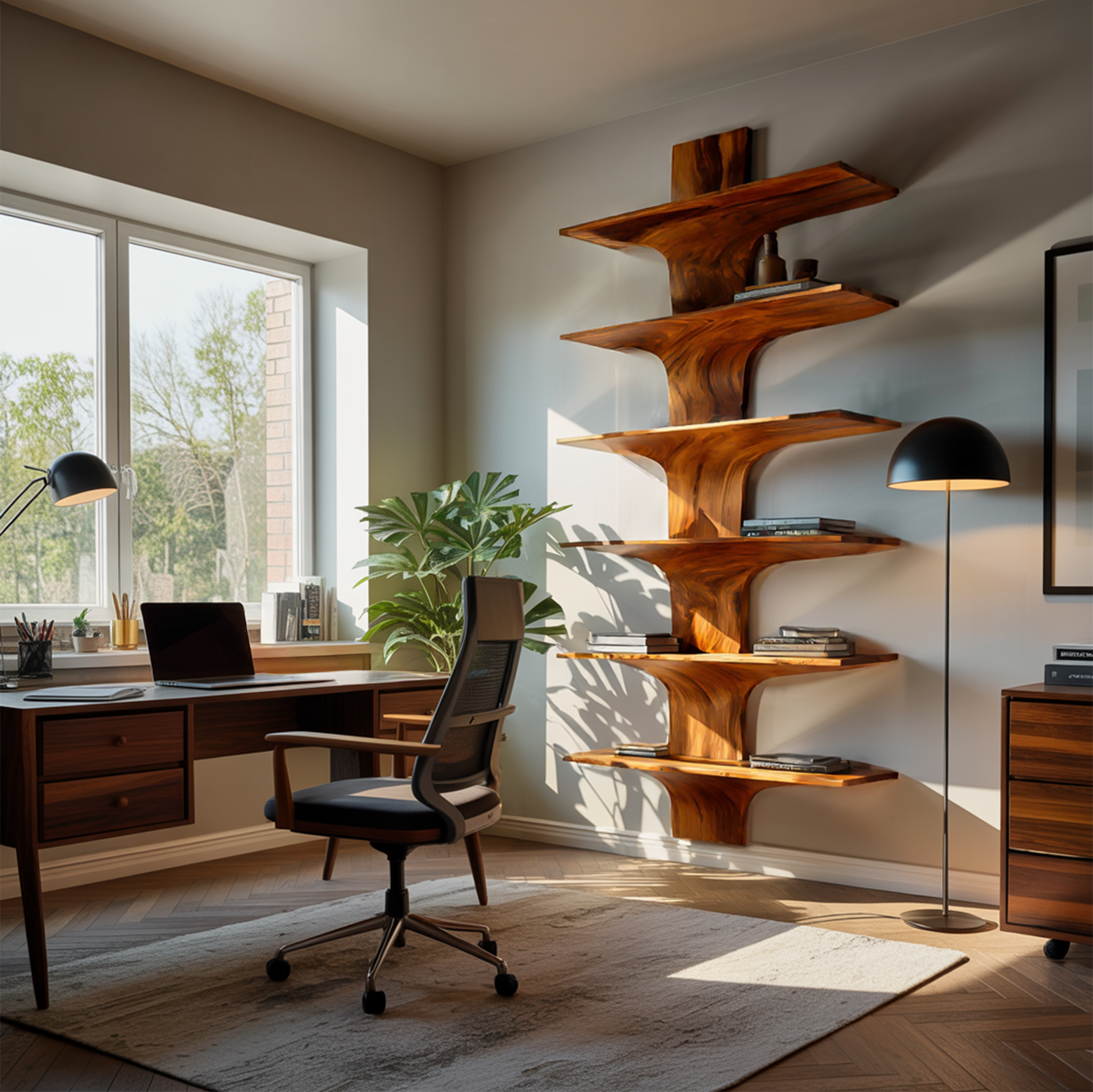 Contemporary Wood Wall Mounted Bookshelf For Home Interior Lynnsnail