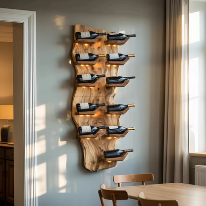 Farmhouse Live Edge Wine Holder For Living Room Furniture Lynnsnail