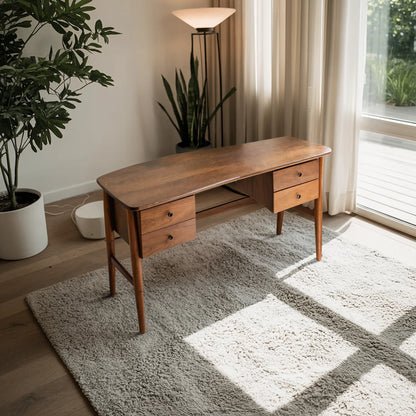 Mid Century Writing Desk For Bedroom Workspace Or Study Nook Lynnsnail
