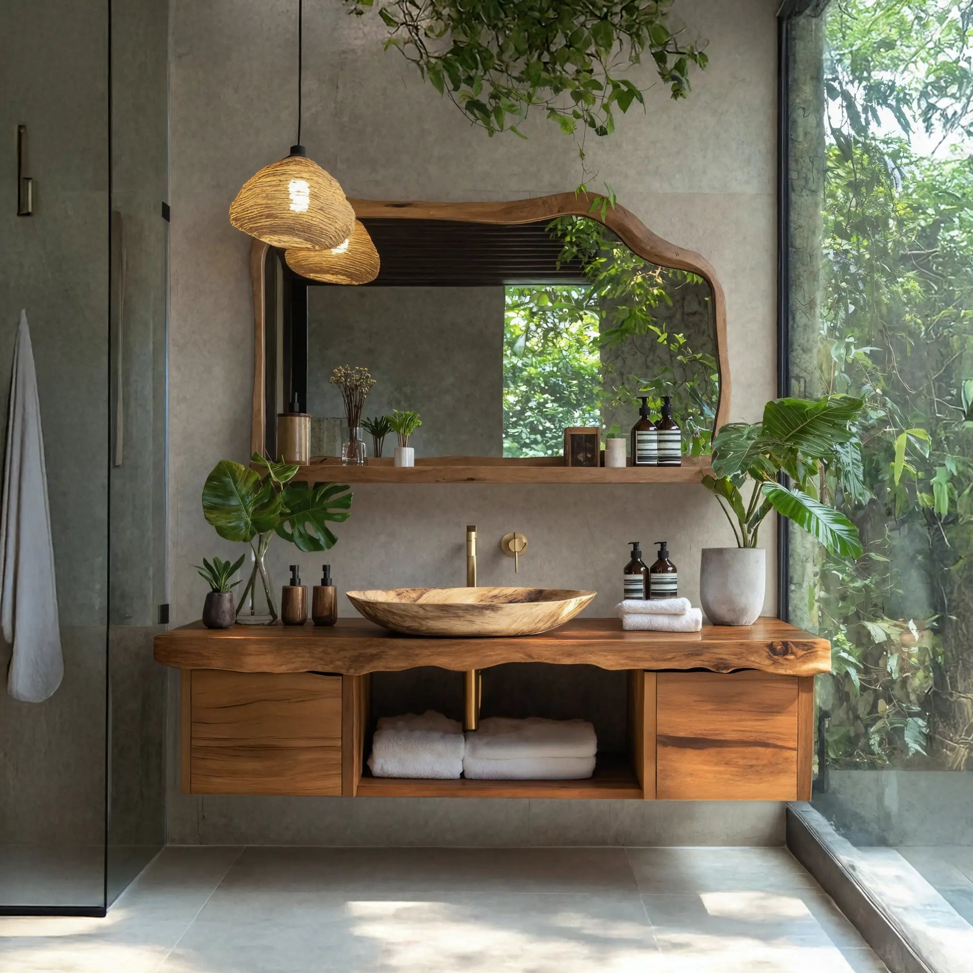 Natural Wood Floating Vanity For Bathroom Upgrade Lynnsnail