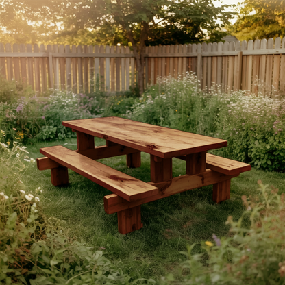 Minimalist Outdoor Picnic Table With Benches For Garden Or Cabin Lynnsnail