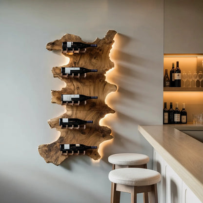 Mid Century Wooden Wine Rack For Bar Decor And Wine Storage Lynnsnail