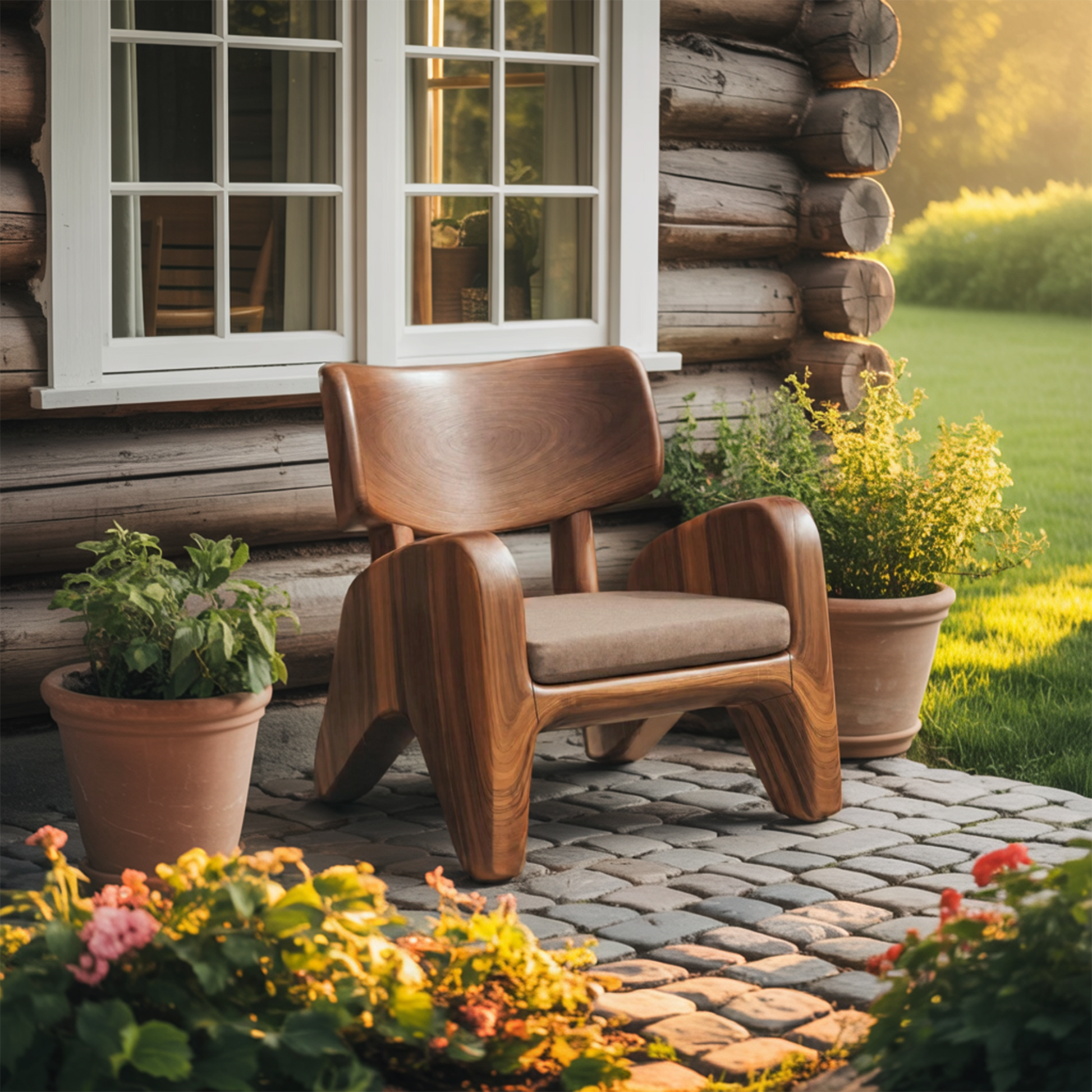 Contemporary Wooden Lounge Chair For Garden Or Reading Nook Lynnsnail