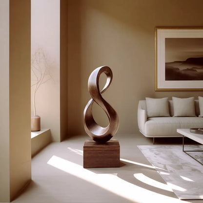 Farmhouse Large Wooden Sculpture For Living Room Accent Lynnsnail