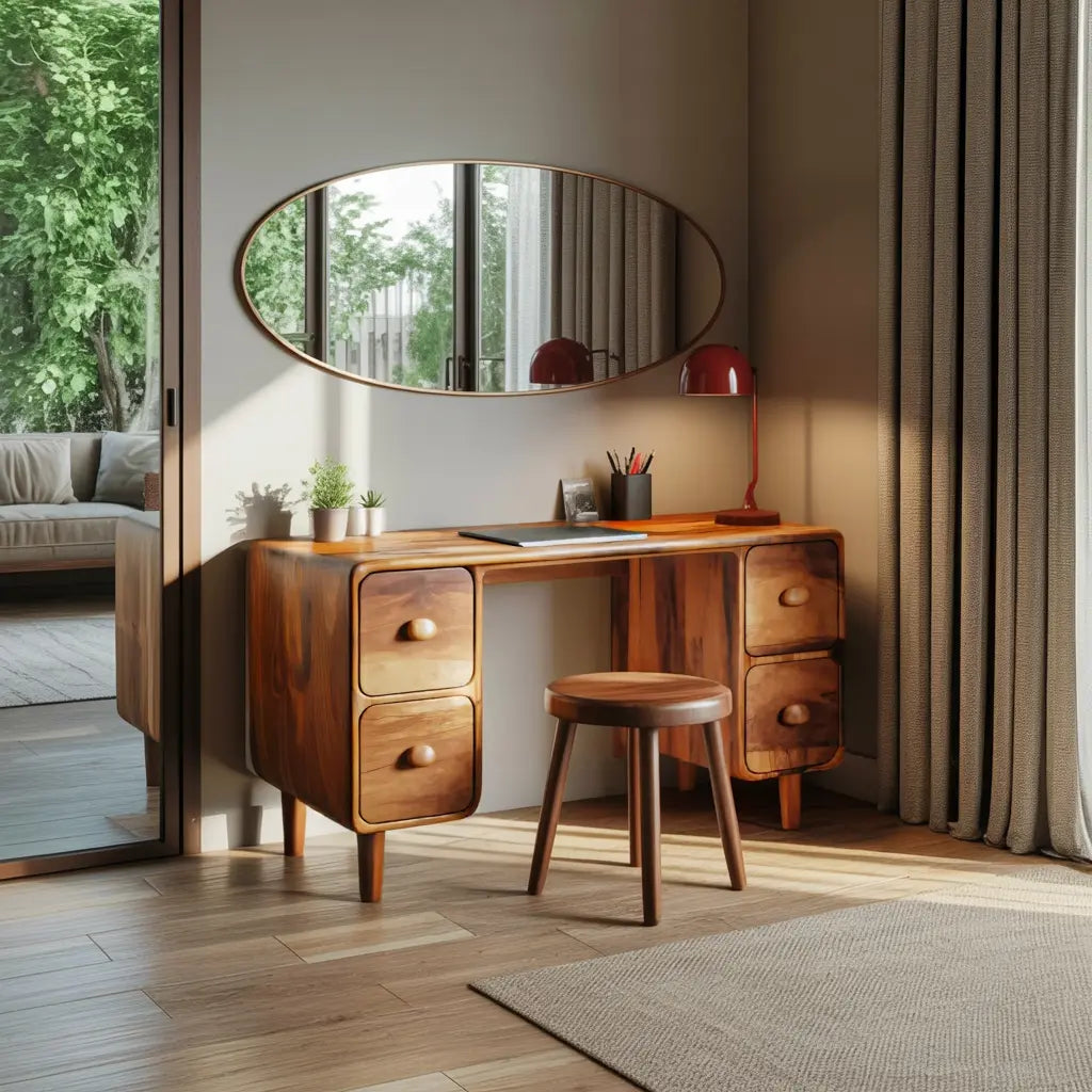 Modern Rounded Corner Desk With Drawers For Home Office Workspace Lynnsnail