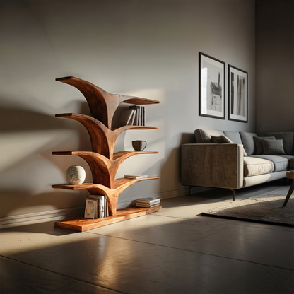 Contemporary Curved Bookshelf For Modern Interior Lynnsnail