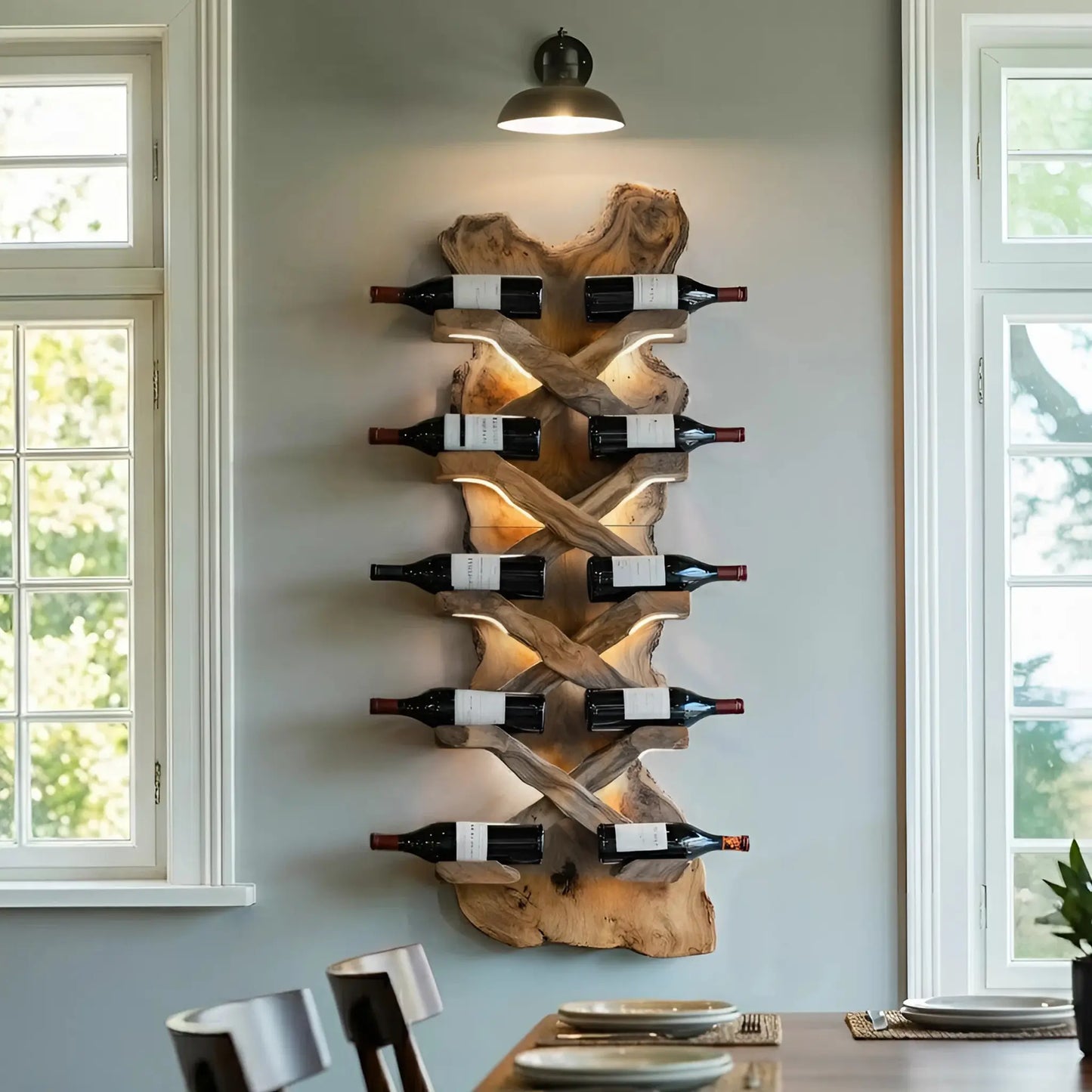 Handcrafted Solid Wood Wine Rack For Bar Decor And Storage Lynnsnail