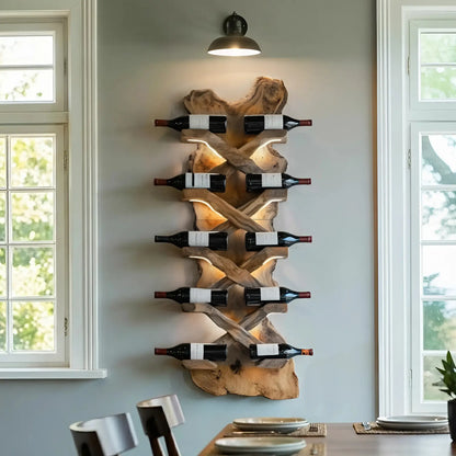 Handcrafted Solid Wood Wine Rack For Bar Decor And Storage Lynnsnail