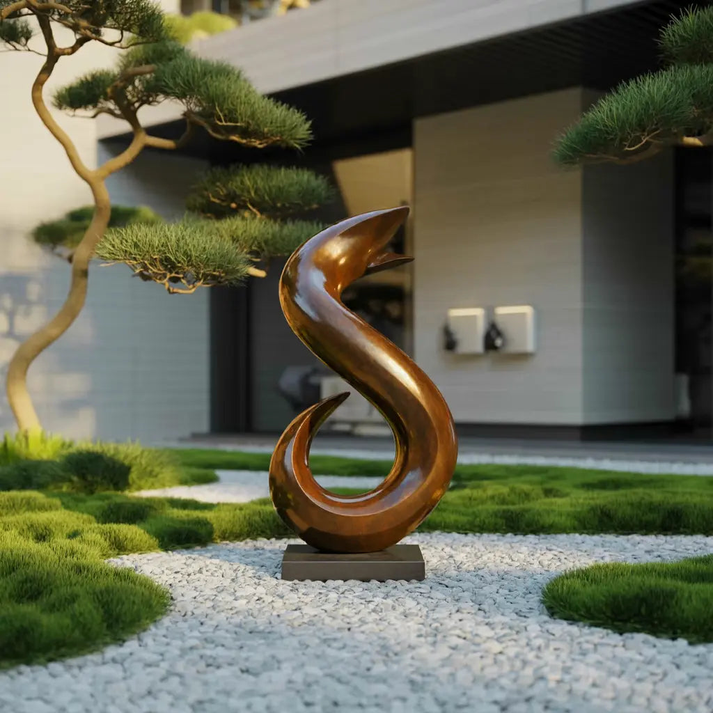 Handmade Abstract Wooden Sculpture For Living Room Lynnsnail