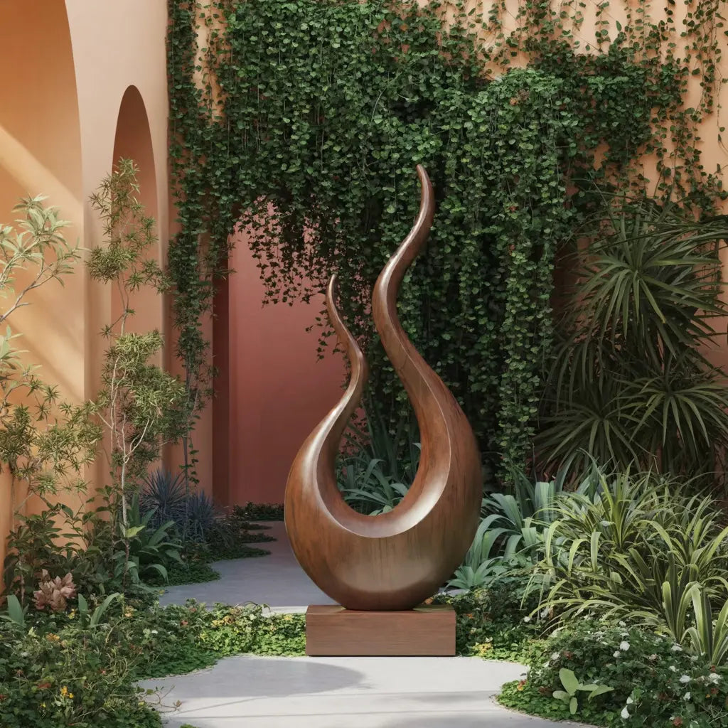 Mid Century Wooden Sculpture For Garden Decorative Panel Lynnsnail