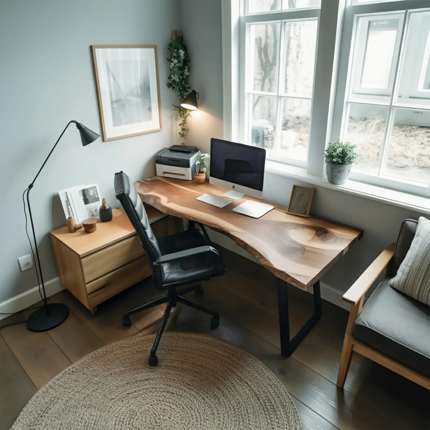 Modern Live Edge Desk For Minimalist Home Office Placement Lynnsnail