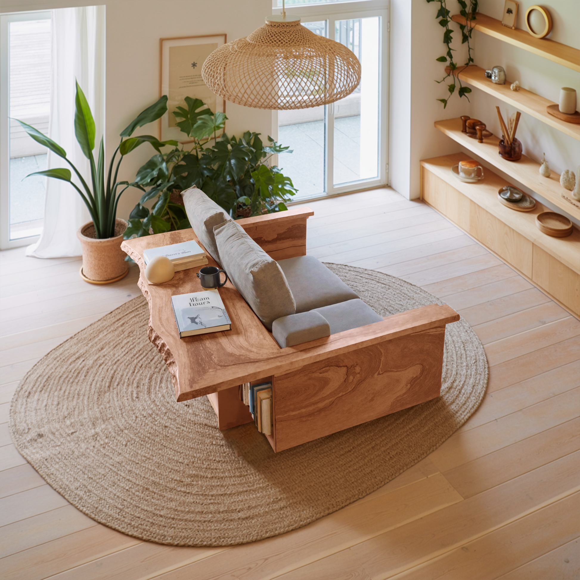 Contemporary Sofa With Built In Side Table For Living Room Lynnsnail