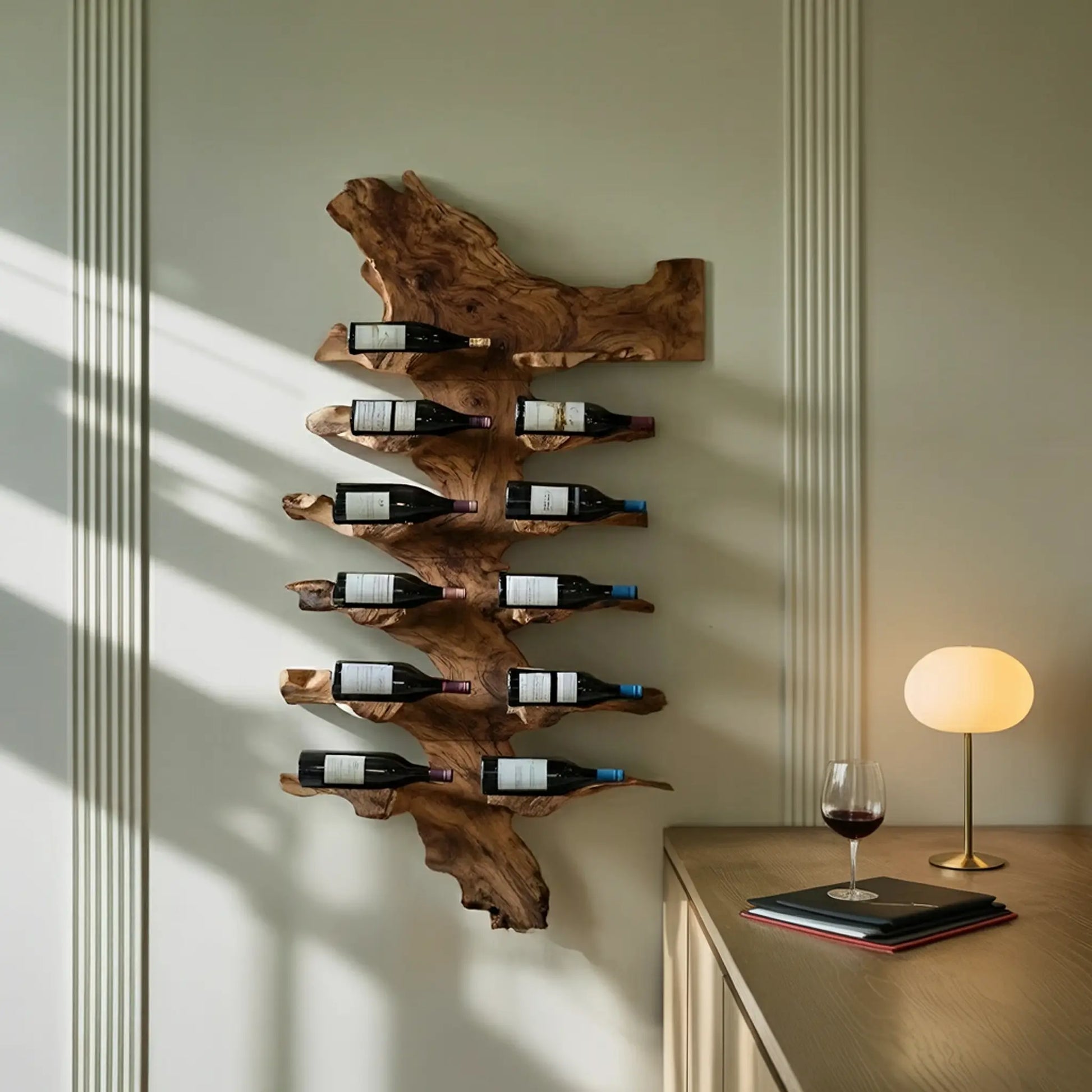 Handcrafted Live Edge Wine Holder For Luxury Furniture Decor Lynnsnail