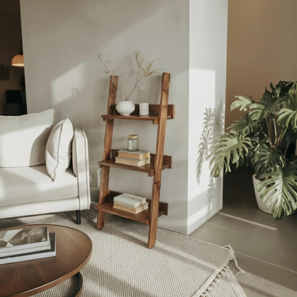 Rustic Ladder Shelf With Tiered Display For Bedroom And Living Room Lynnsnail