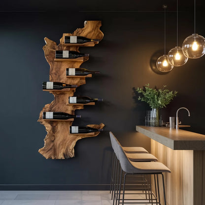 Modern Live Edge Wine Holder For Living Room Furniture Decor Lynnsnail