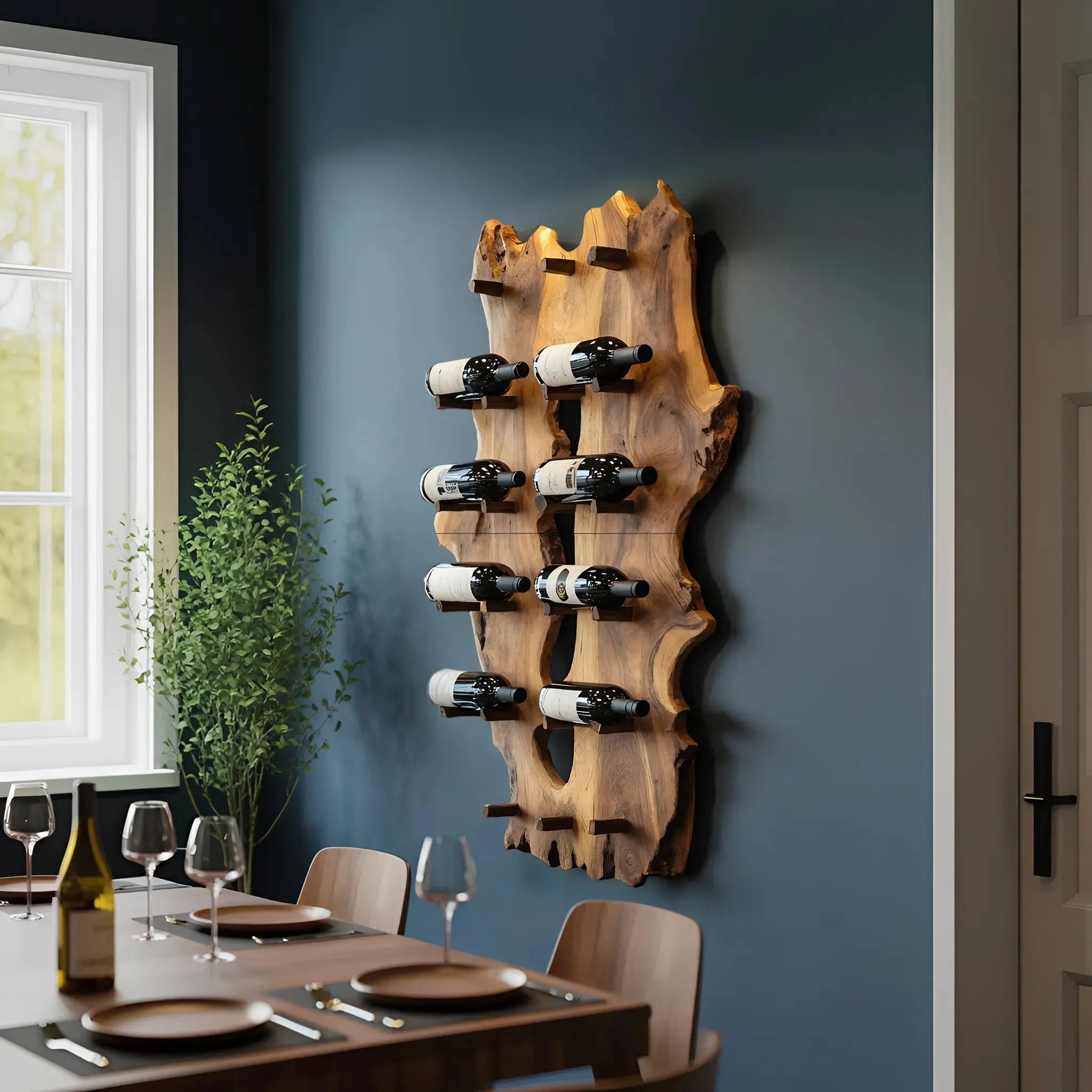 Mid Century Live Edge Wine Holder For Elegant Entryway Decor Lynnsnail
