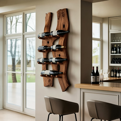 Handcrafted Wall Mount Wine Holder For Living Room Lynnsnail