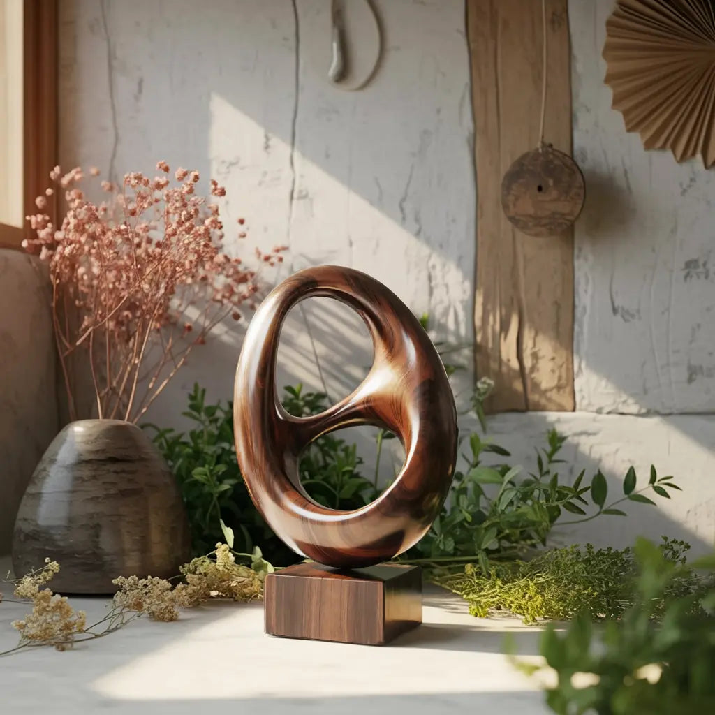 Farmhouse Abstract Wood Garden Sculpture For Yard Decor Lynnsnail