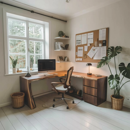 Modern Live Edge L Shaped Desk For Minimalist Home Office Lynnsnail