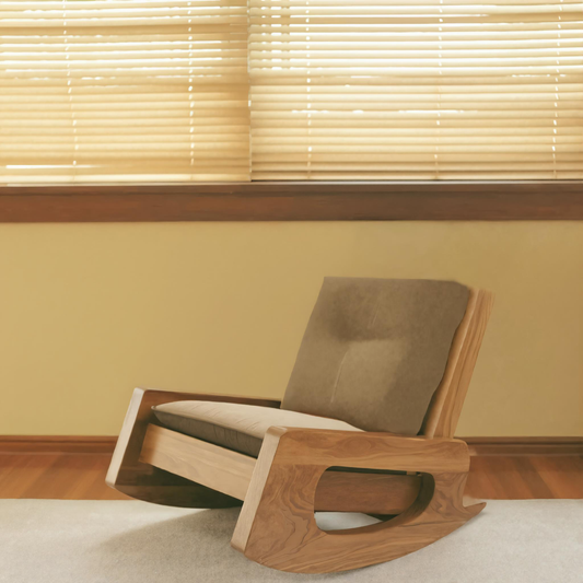 Modern Rocking Lounge Chair With Cushioned Seat For Bedroom Lynnsnail