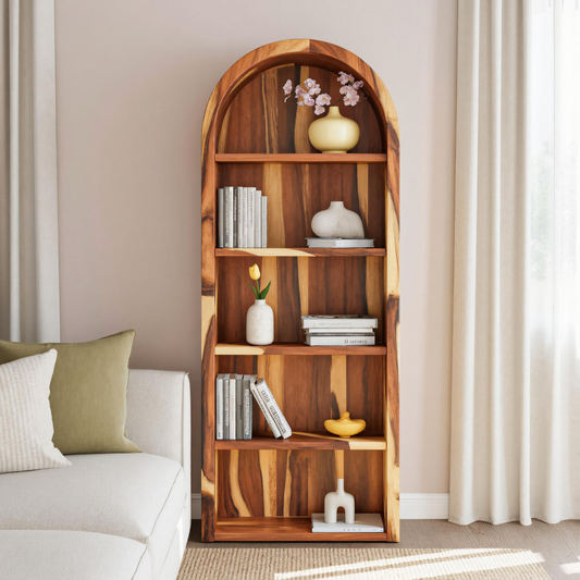 Arched Open Bookshelf For Living Room Or Office Lynnsnail