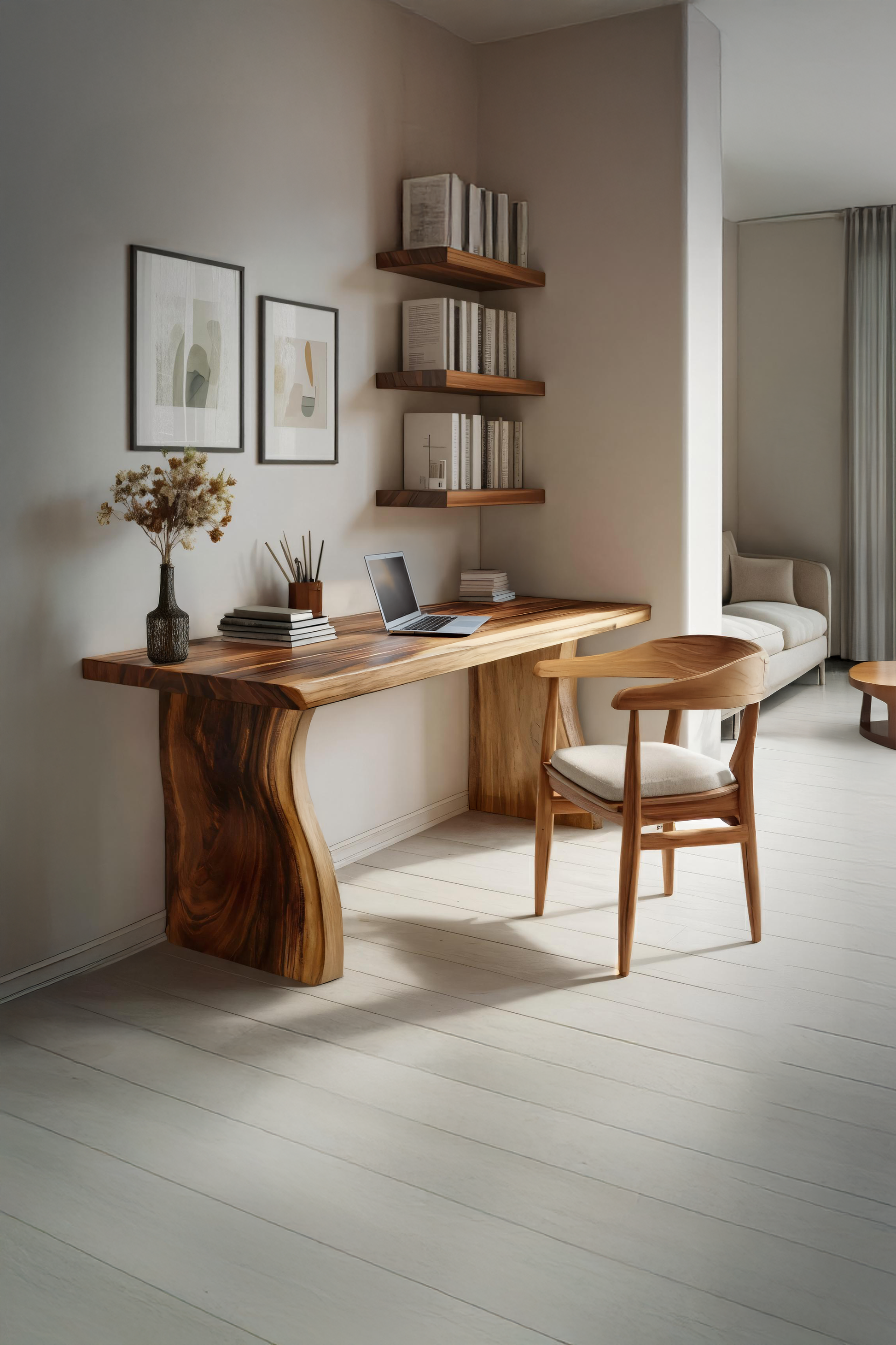 Handcrafted Solid Wood Desk For Reading And Work Area Lynnsnail