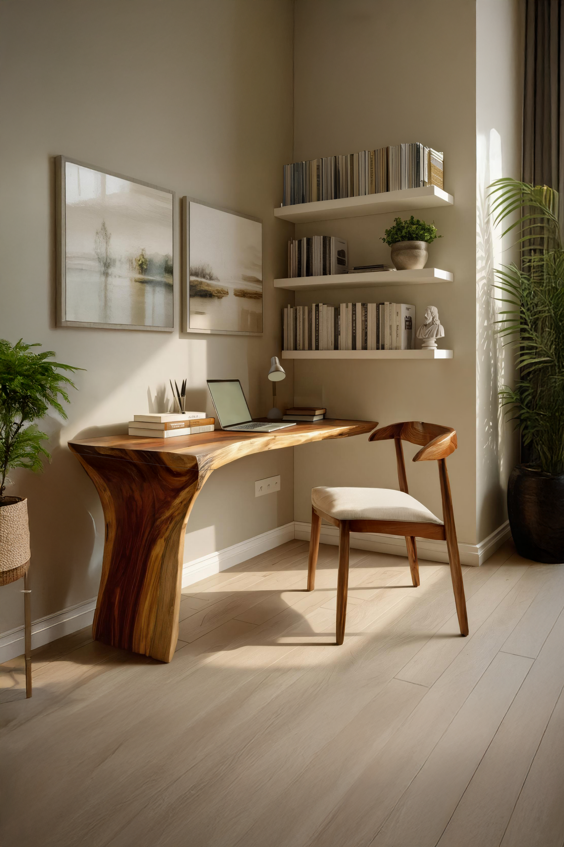 Handcrafted Live Edge Wood Desk For Home Studio Setup Lynnsnail
