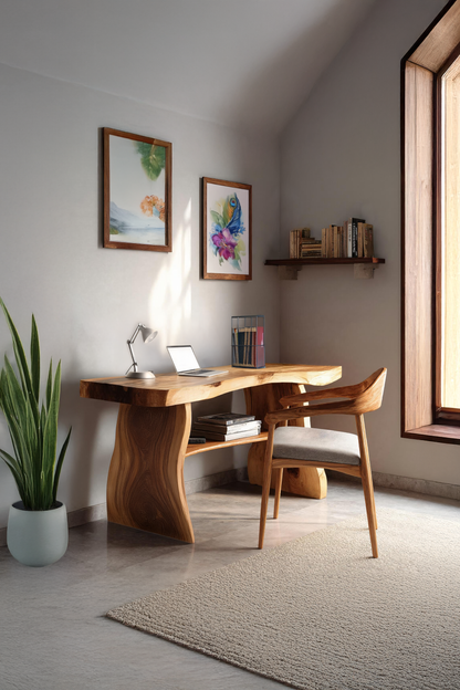 Modern Solid Wood Desk For Minimalist Home Office Design