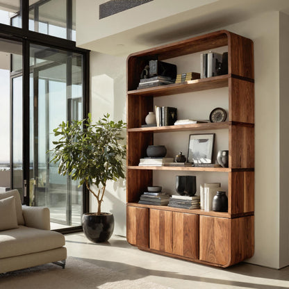 Elegant Natural Wood Bookcase For Modern Home Lynnsnail