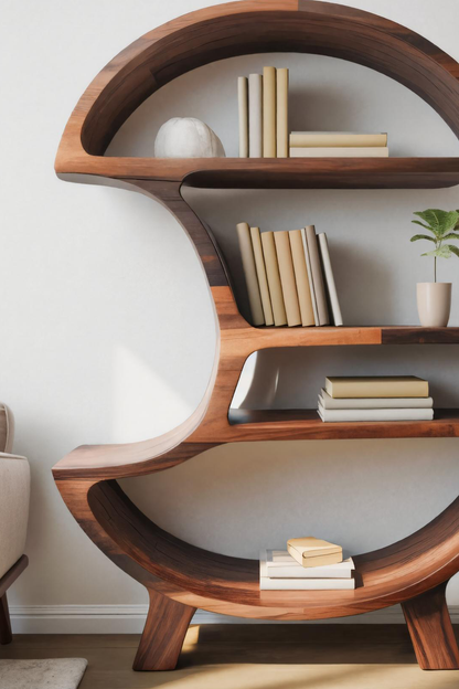 Modern Organic Bookshelf For Living Room Or Office Lynnsnail