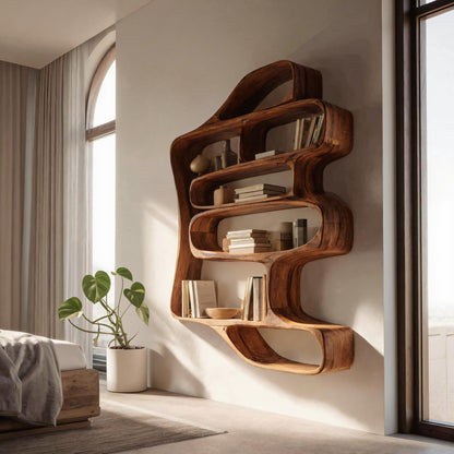 Sculptural Floating Bookshelf For Living Room Or Bedroom Lynnsnail