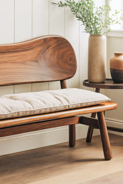 Modern Bench With Curved Backrest For Bedroom Lynnsnail