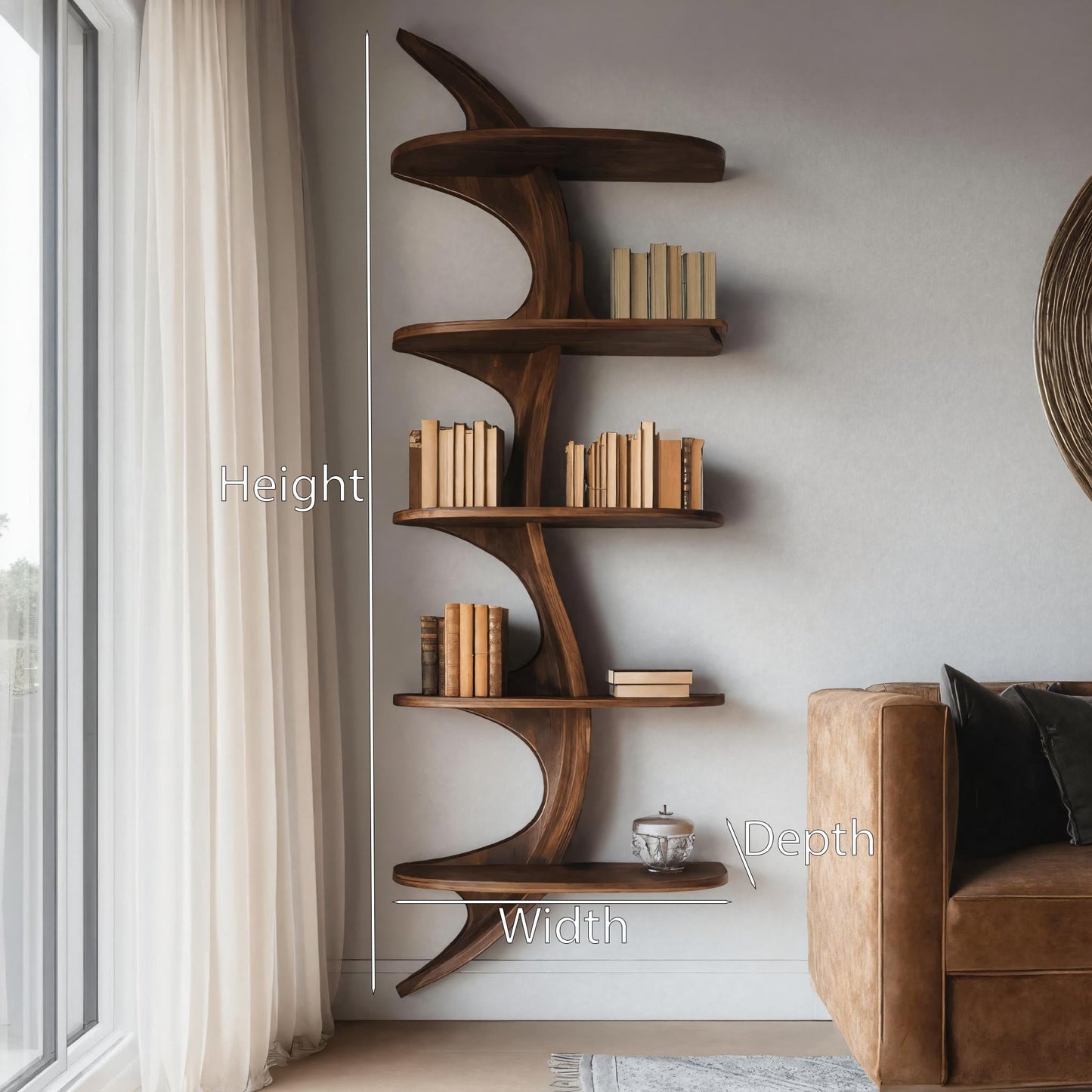 Organic Wall Bookshelf For Living Room Or Bedroom Lynnsnail
