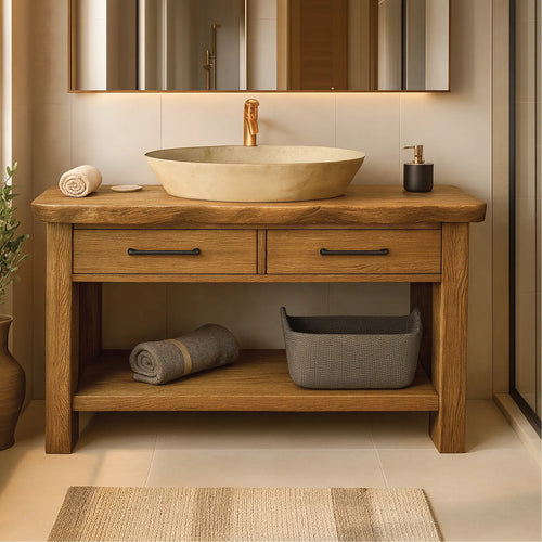 Handcrafted Solid Wood Bathroom Vanity with Drawers and Live Edge Design for Rustic Modern Spaces Lynnsnail