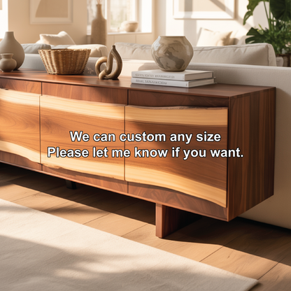 Solid Wood Console Table with Natural Flowing Grain | Handcrafted Luxury Living Room Furniture Lynnsnail
