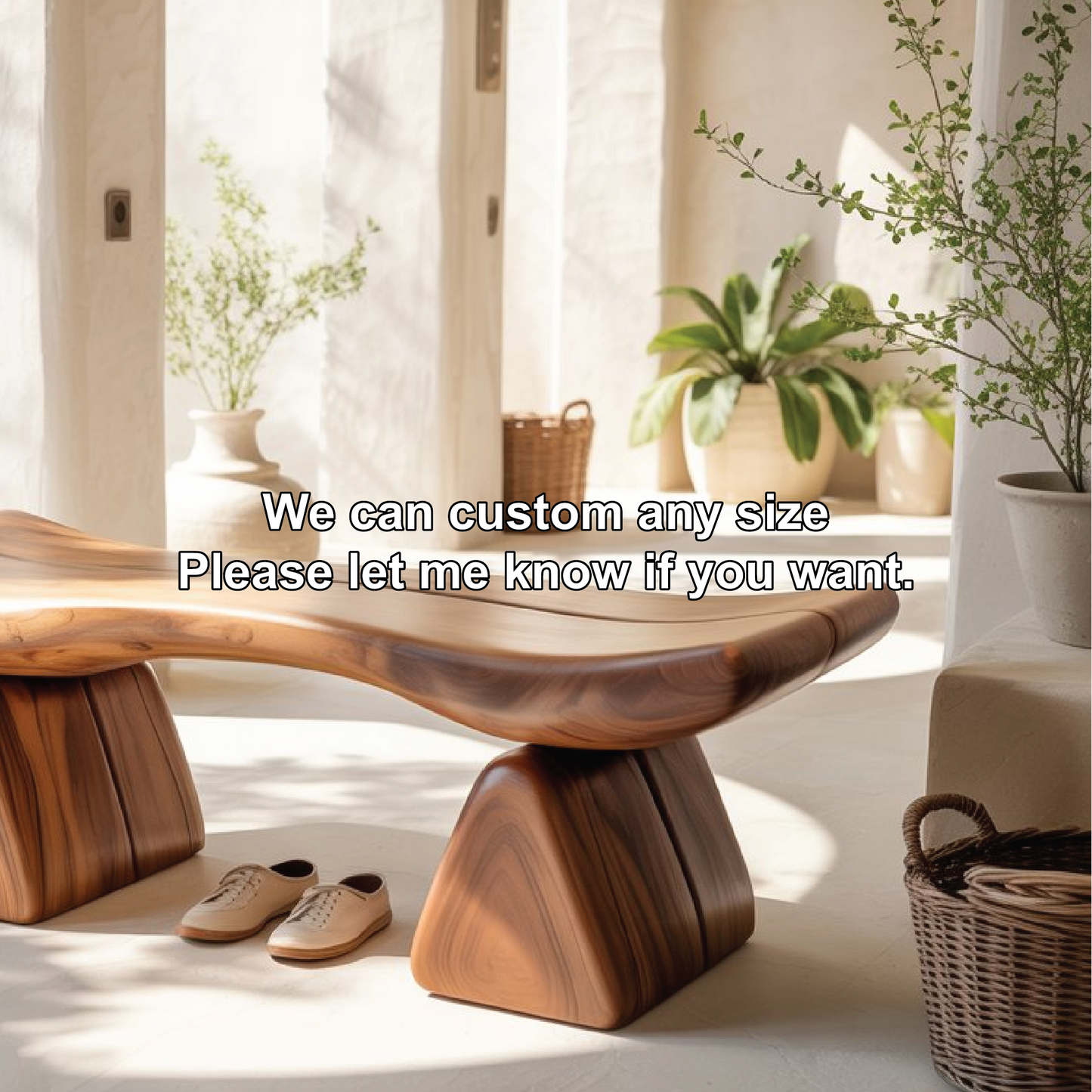 Handcrafted Solid Wood Entryway Bench with Sculpted Organic Form for Modern Minimalist Spaces Lynnsnail