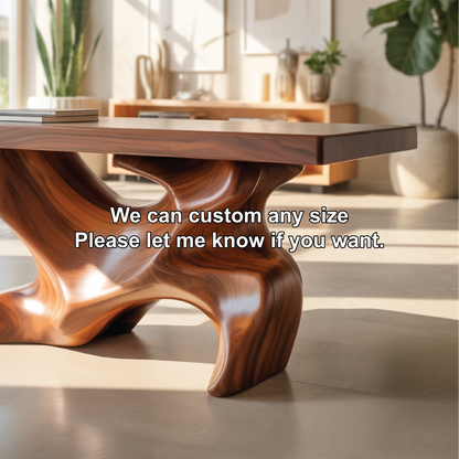 Solid Wood Console Table with Sculptural Organic Base – Handcrafted Statement Furniture Lynnsnail