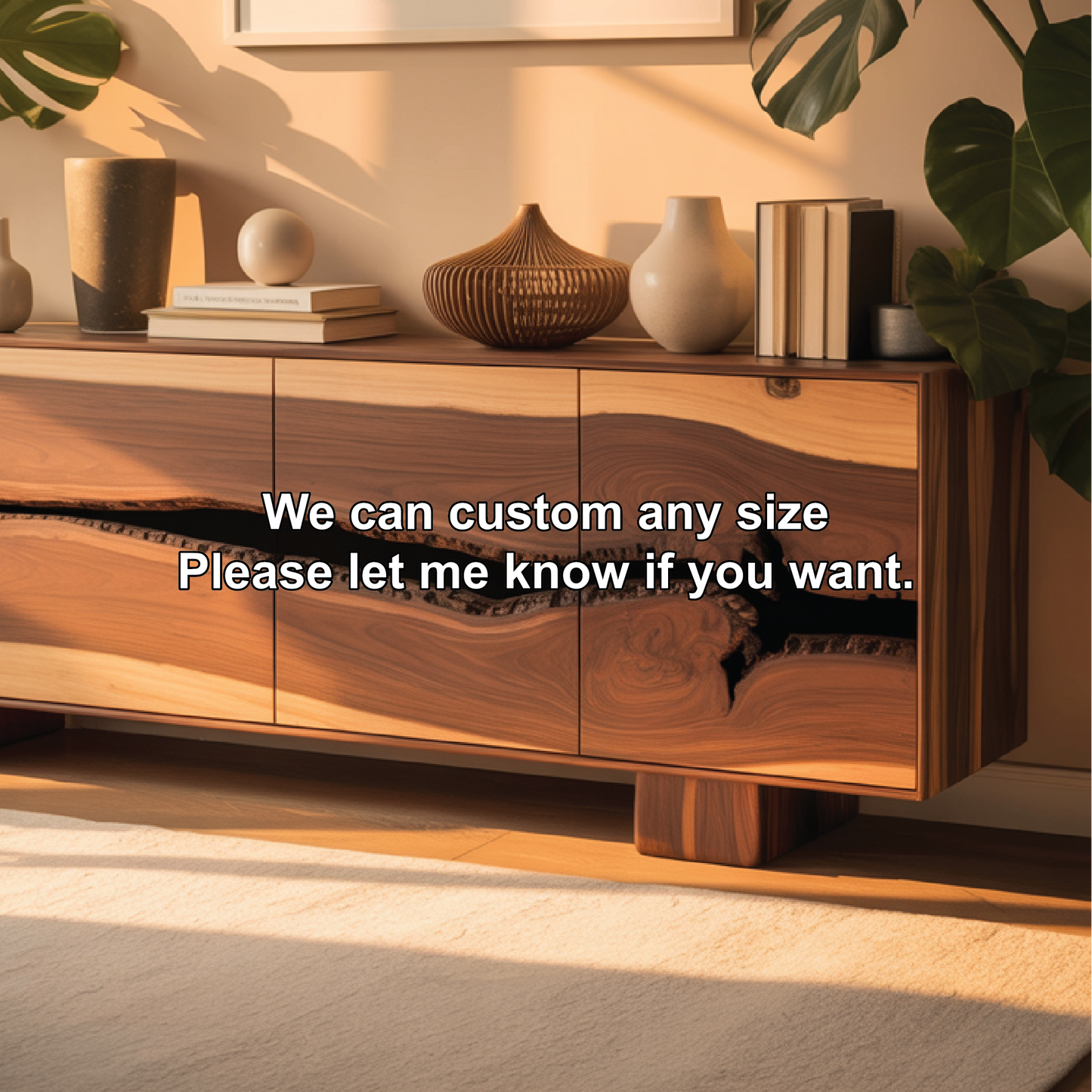 Handcrafted Solid Wood Console Table with Natural Live-Edge Pattern for Modern Living Spaces Lynnsnail